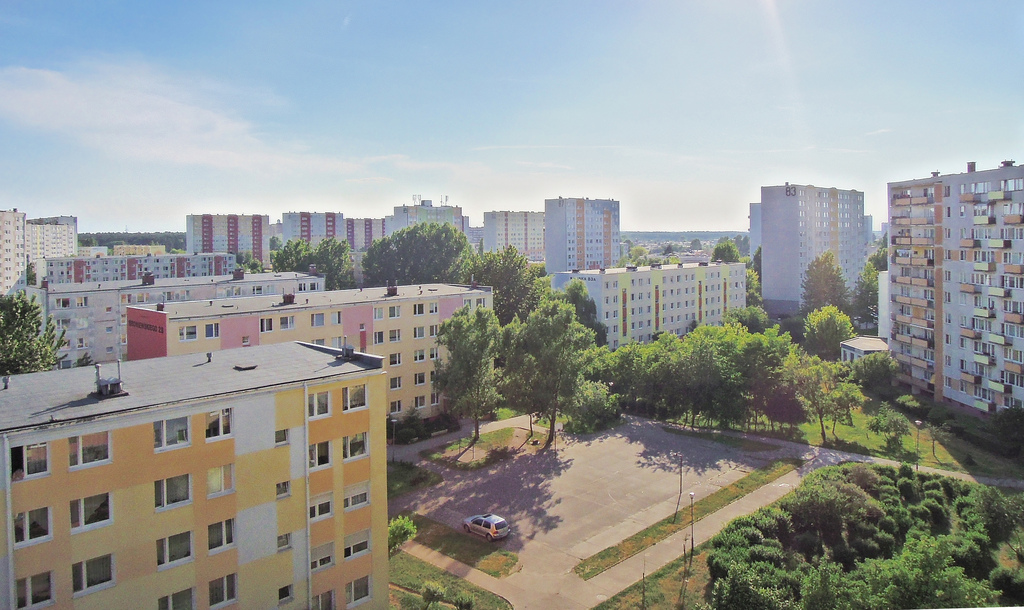 Widok z góry na osiedle Południe w Zduńskiej Woli