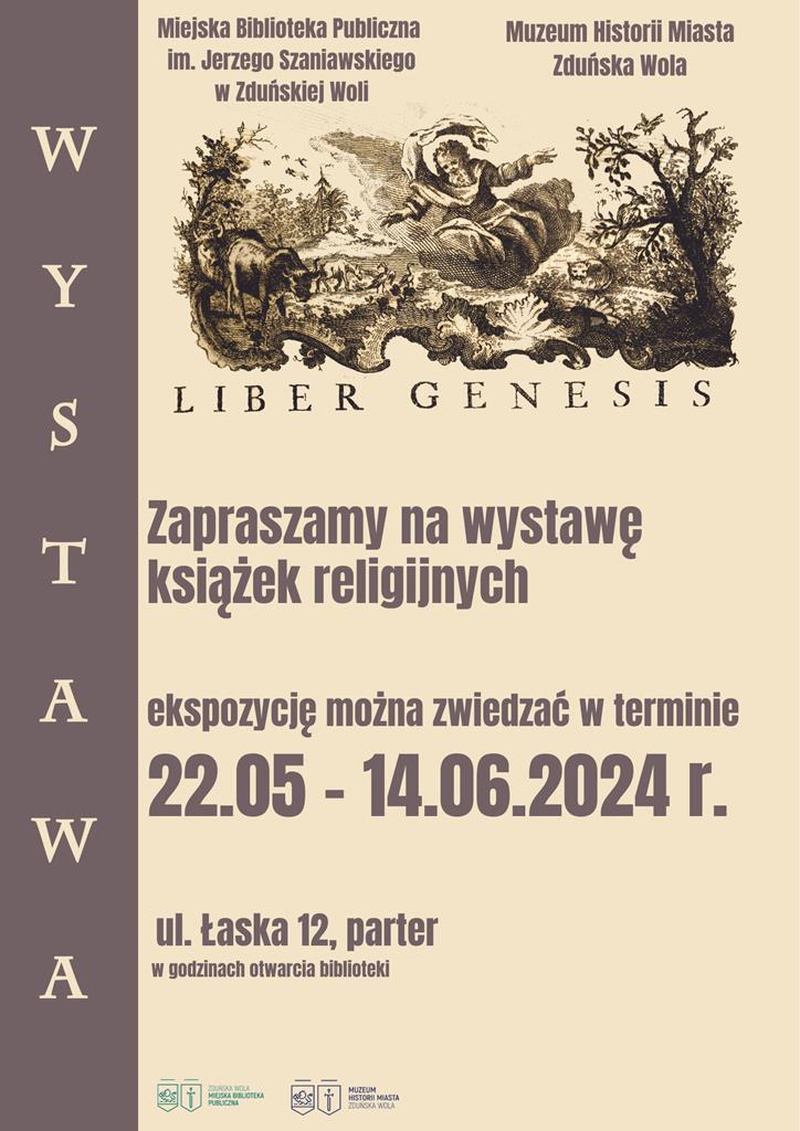 Zapraszamy na wystawę książek religijnych. Ekspozycję można zwiedzać w terminie 22 maja do 14 czerwca 2024 roku w godzinach otwarcia biblioteki, ul. Łaska 12, parter.