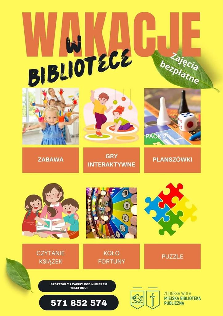 Plakat Wakacje w bibliotece