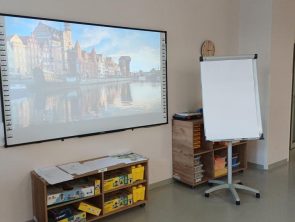 Na ekranie wyświetlony został slajd miasta Gdańsk